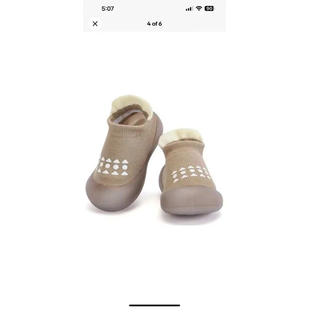 Baby Sock Shoes Baby Walking Shoes Infant Non-Slip Breathable Slippers/2 Pairs
